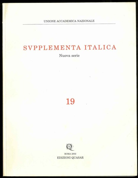Supplementa italica. Nuova serie n. 19. Umbria - Liguria - …