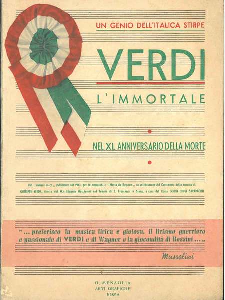 Verdi l'immortale nel XL anniversario della morte. Un genio della …