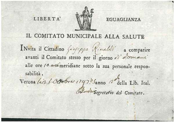 Il comitato municipale alla salute invita il cittadino Giuseppe Rinaldi …