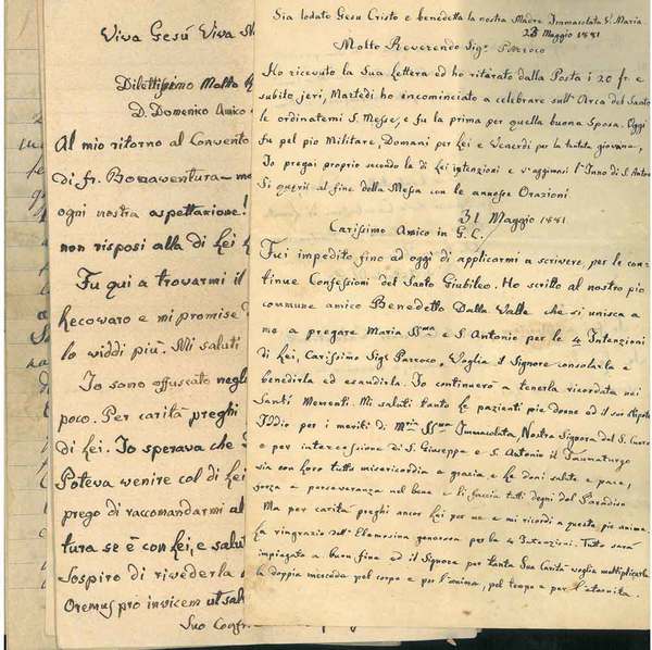 21 lettere spesso a doppia pagina che i due sacerdoti …