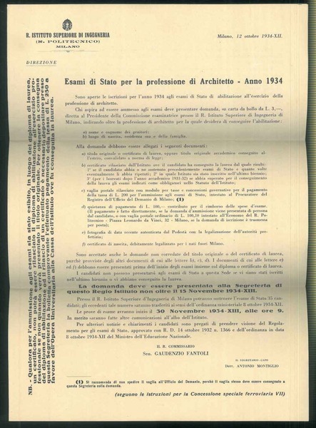 Esami di Stato per la professione di Architetto - Anno …