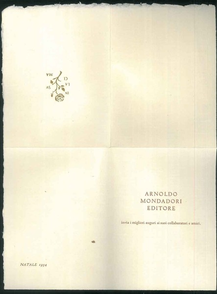 Biglietto augurale a stampa.