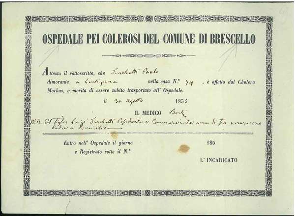 Ospedale pei colerosi del Comune di Brescello