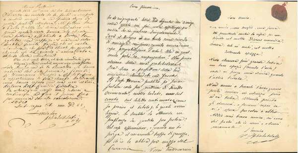8 lettere manoscritte di cui una su carta intestata ed …
