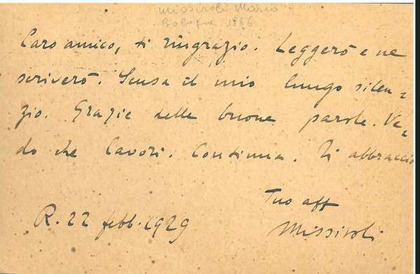 Cartolina postale con intestazione: "Il Popolo di Roma: Giornale politico …