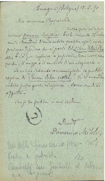 Cartolina postale inviata da Bevagna (Foligno) "15-5-90" indirizzata a G. …