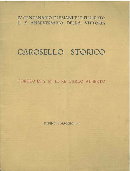 Firme autografe dei due principi sul programma del corteo di …