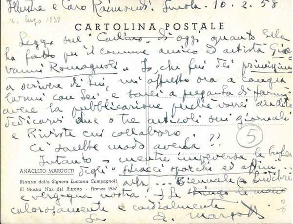 Cartolina postale illustrata con quadro del pittore