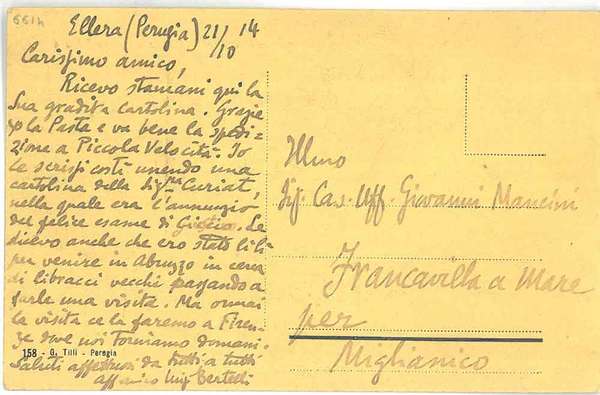 Cartolina illustrata con foto del palazzo di prefettura di Perugia, …