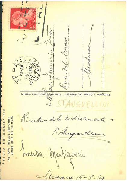 Cartolina illustrata con fotografia della strada dello Stelvio. Timbro postale: …