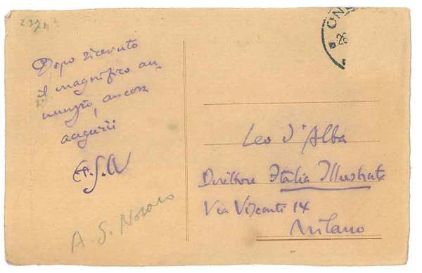 Cartolina, disegnata da Cisari (Casa Rossa Oneglia)