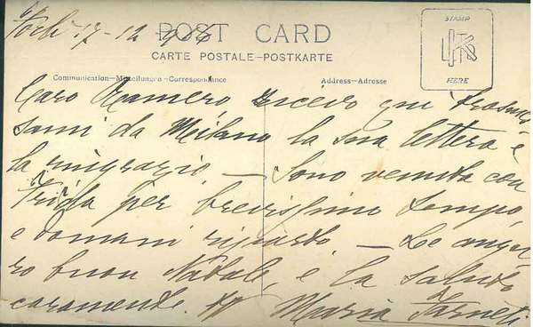 Cartolina postale con fotografia della Farneti