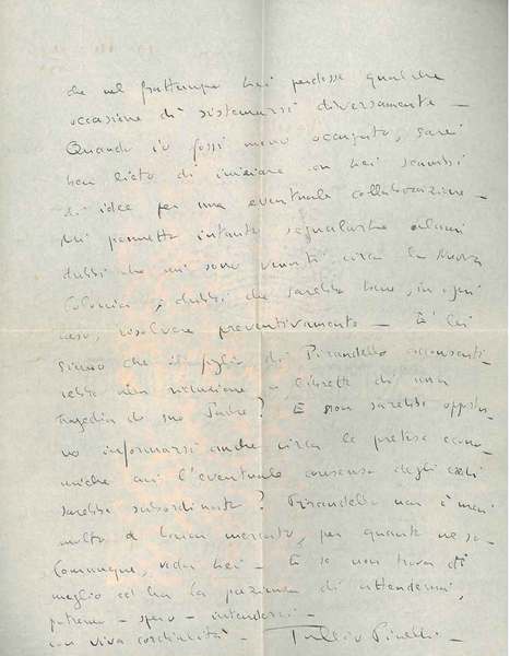 Lettera in busta viaggiata: "Torino 19.XII.40" inviata al Maestro Sangiorgi