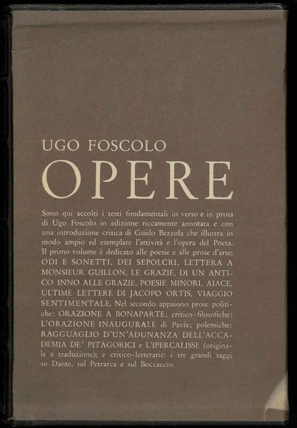 Opere. Poesie e prose. Prose polemiche e critiche. a cura …