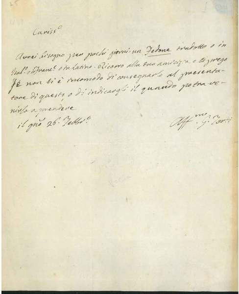 Foglio inviato d Gaetano Cattaneo, Direttore del Gabinetto Numismatico