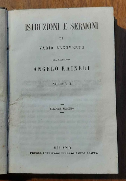 Istruzioni e sermoni di vario argomento