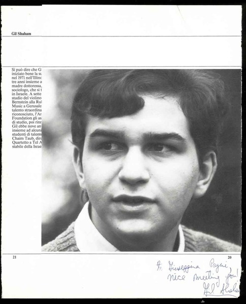 Fotografia di Gil Shaham tratta da pubblicazione a stampa del …