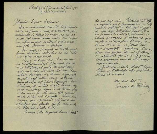 Lettera di 40 righe manoscritte