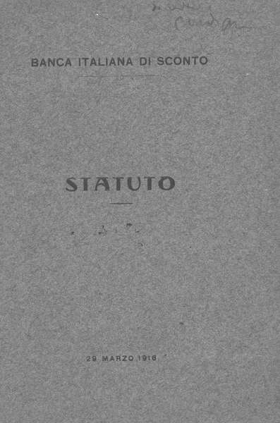 Statuto della Banca Italiana di Sconto