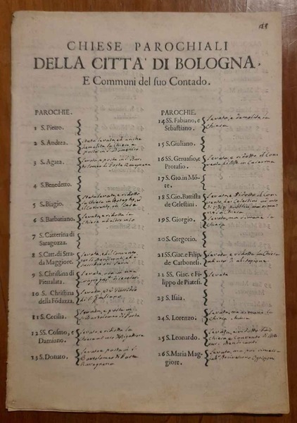Chiese parochiali della città di Bologna E Communi del suo …