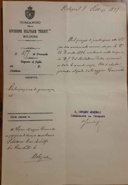 Partecipazione di promozione al grado di Maggiore Generale