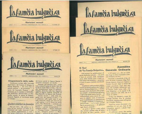 La famèia bulgnèisa. Nutiziari mensil. Anno primo. Annata completa