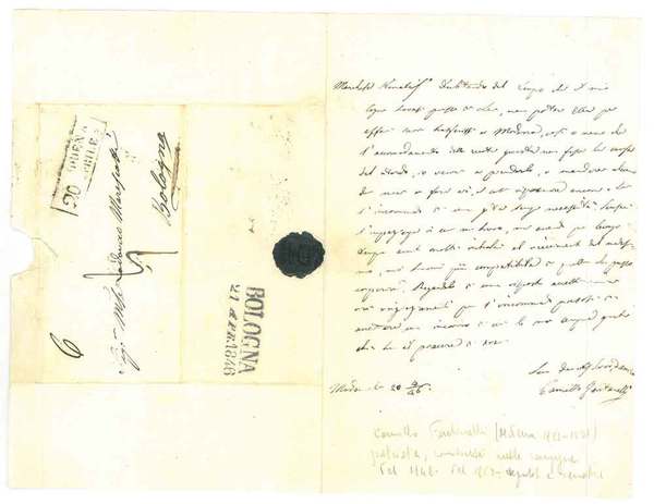 Foglio ripiegato con sigillo ceralacca missiva, di ringraziamento autografa manoscritta …