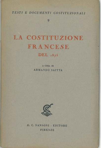La Costituzione Francese del 1875