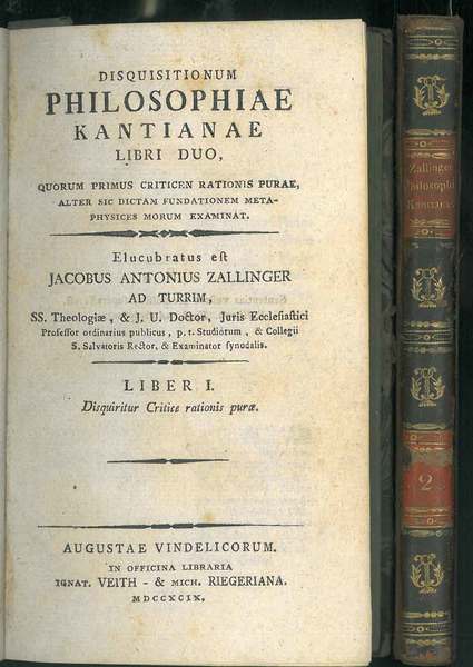 Disquisitionum philosophiae kantianae libri duo, quorum primus criticen rationis purae, …