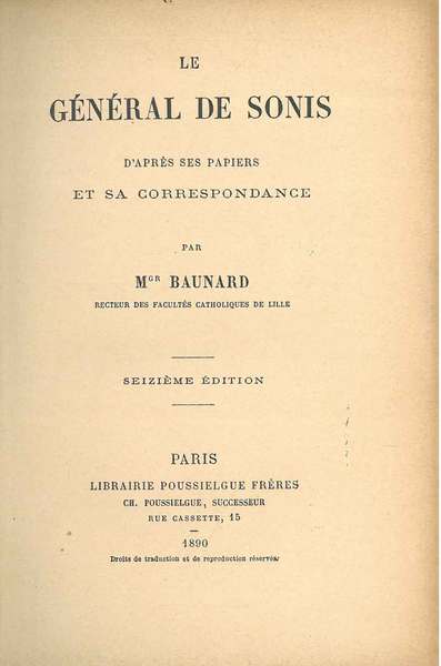 Le général de Sonis d'aprés ses papiers et sa correspondance