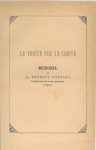 La verità per la carità. Memoria