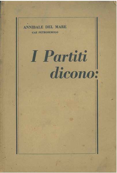 I partiti dicono