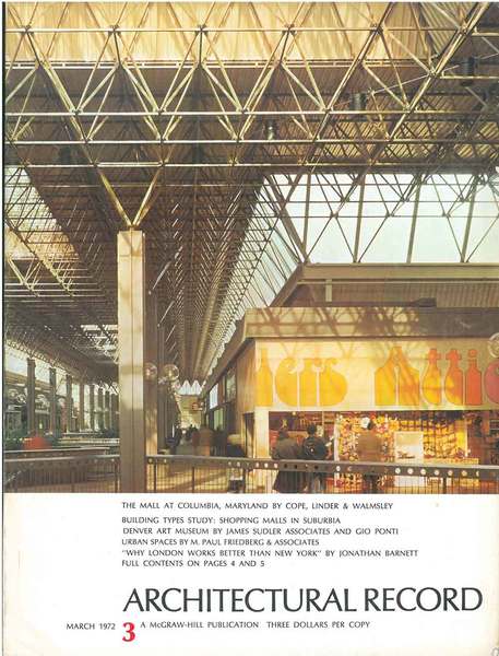 Architectural Record, n. 3, March 1972. Building Types study: Shopping …