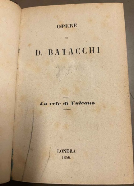 La rete di Vulcano. in Le opere. Vol. III e …