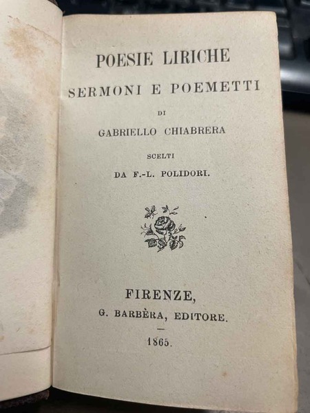 Poesie liriche, sermoni e poemetti scelti da F.L. Polidori.