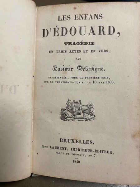 Les enfans d'Edouard, tragédie en trois actes et en vers.