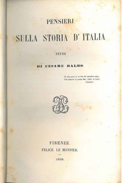 Pensieri sulla storia d'Italia. Studi