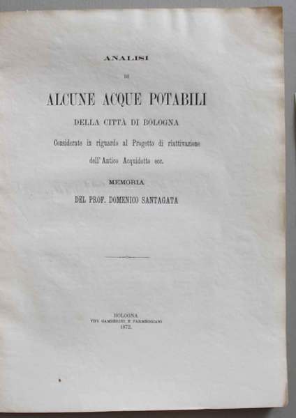 Analisi di alcune acque potabili della città di Bologna considerate …