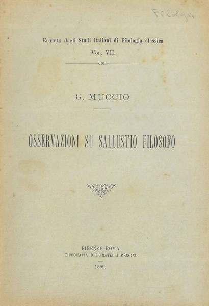 Osservazioni su Sallustio filosofo