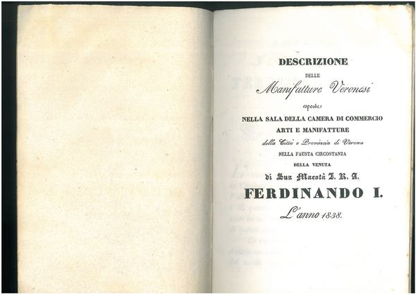 Descrizione delle manifatture veronesi esposte nella sala della camera di …