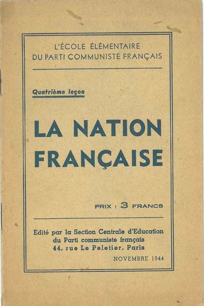 Quatrième Leçon. La nation française