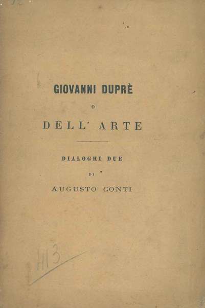 Giovanni Duprè o dell'arte