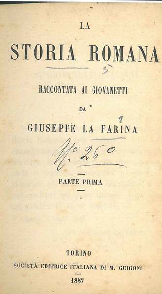 La storia romana raccontata ai giovanetti