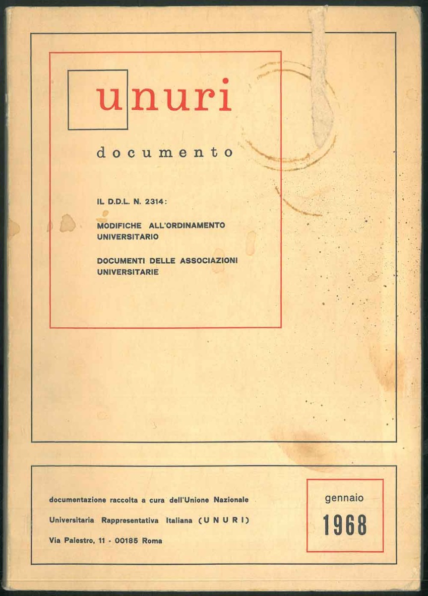 Legge 2314. Modifiche all'ordinamento universitario. Documentazione