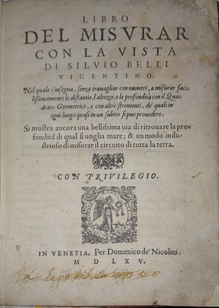 Libro del misurar con la vista, di Silvio Belli Vicentino