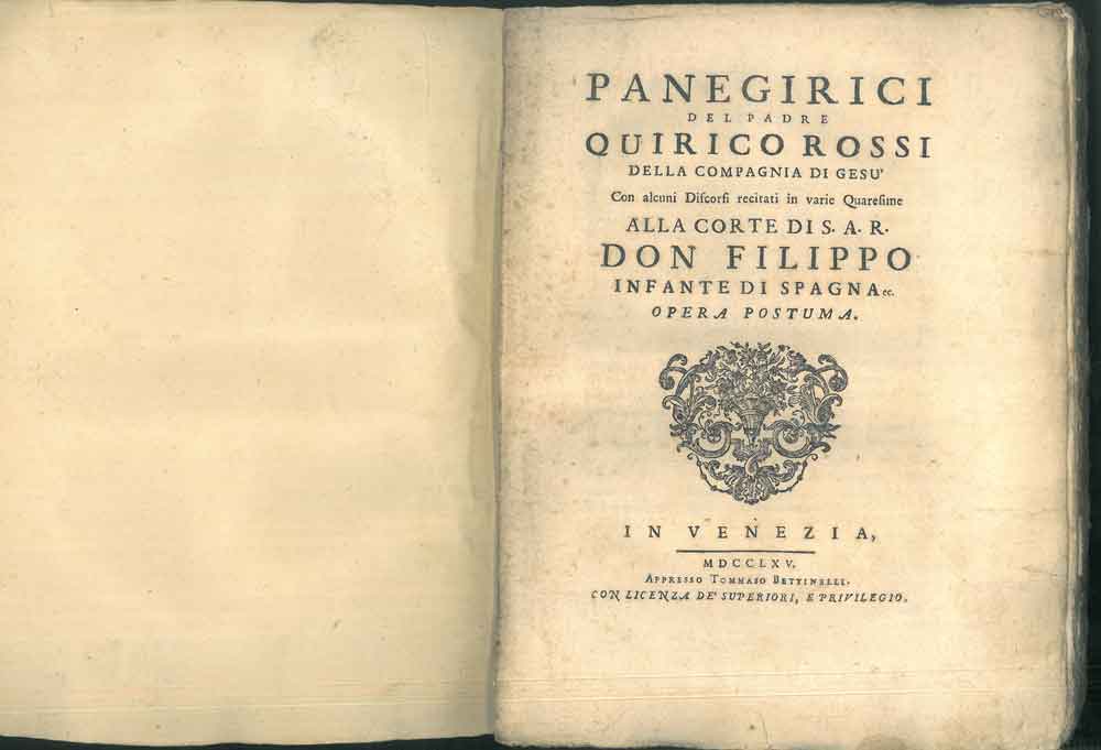 Panegirici. Con alcuni discorsi recitati in varie Quaresime alla corte …