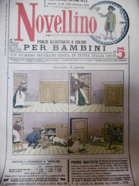 NOVELLINO FOGLIO ILLUSTRATO A COLORI N.26 CASA EDITRICE CALZONE VILLE …