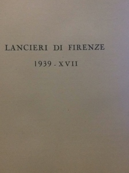 CALENDARIO LANCIERI DI FIRENZE 1939