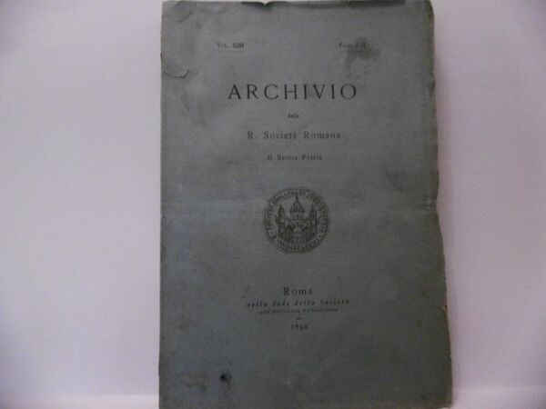 IL CONCLAVE DI CLEMENTE XII ARCHIVIO DELLA R.SOCIETA' ROMANA 1890