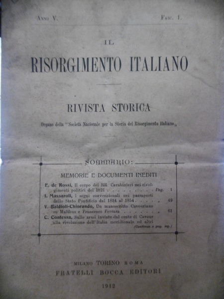 UN MANOSCRITTO CAVOURIANO SU MALTHUS E FRANCESCO FERRARA IL RISORGIMENTO …